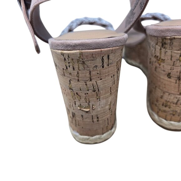 Madden NYC Womens Size 11 Braided Rhinestone Wedge Heel Strappy Sandals - Picture 12 of 16